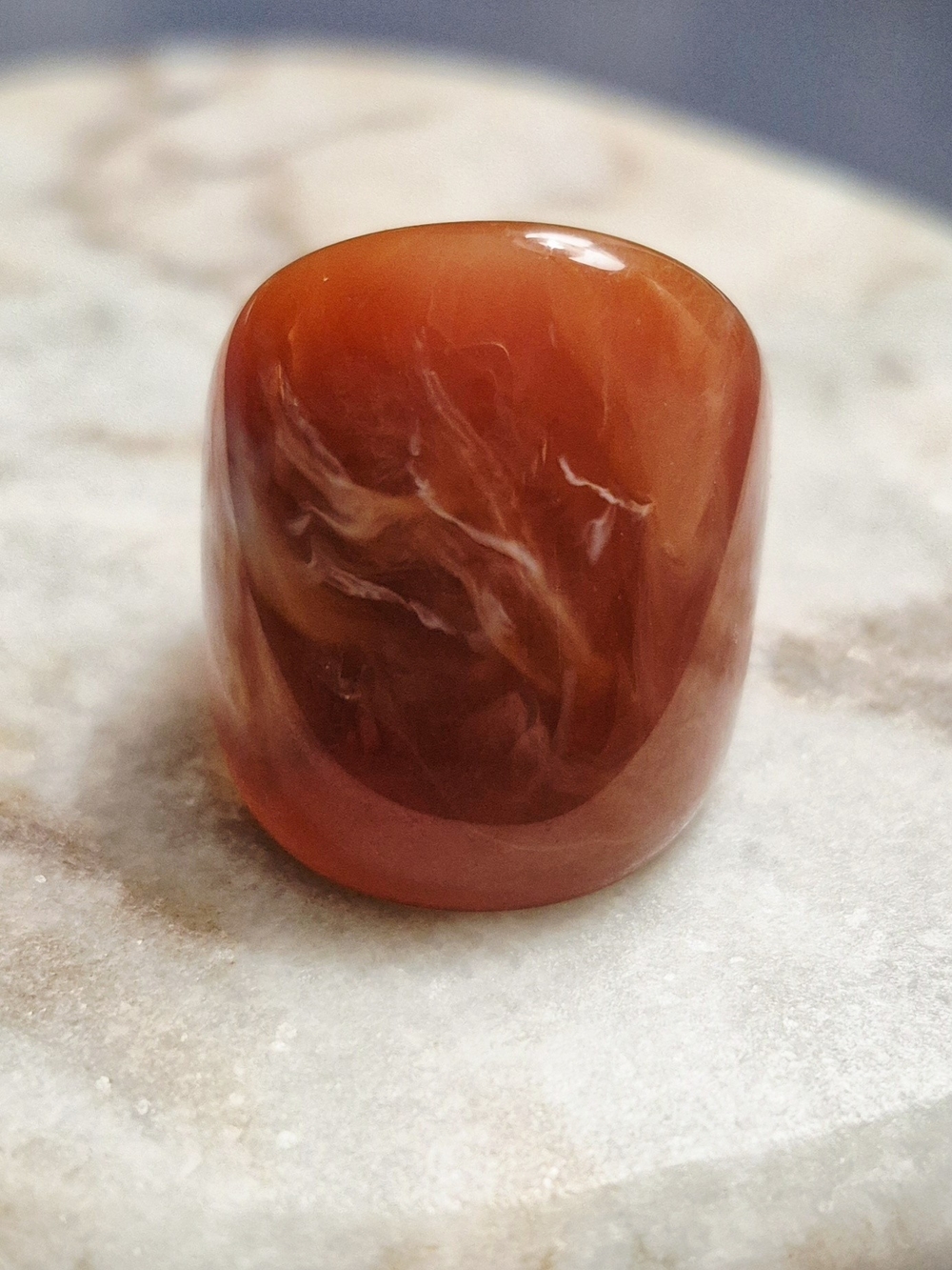 Carnelian Red- Chunky Dome Statement Ring - Women Jewelry